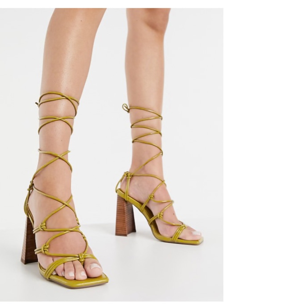 ASOS DESIGN Nilo knotted tie leg heeled sandals